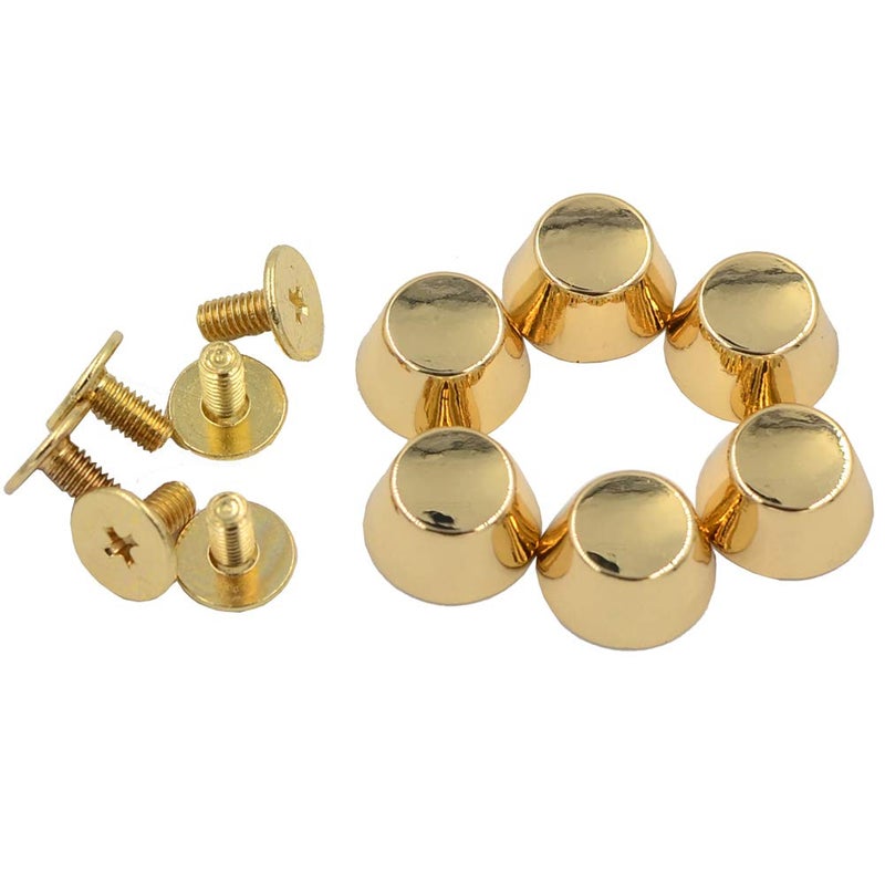 DGOL 30 Sets Mini Small Metal Flat Head Stud Purse Feet Spike Screw Back Purse Luggage Foot Nails Rivets Bottom Brads Include 3 Color - Image 2